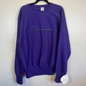 NWT Vintage 90s Champion Reverse Weave Purple Crewneck Sweatshirt XL USA